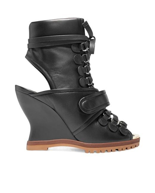 Chloé Black Open-Toe Ankle Boots