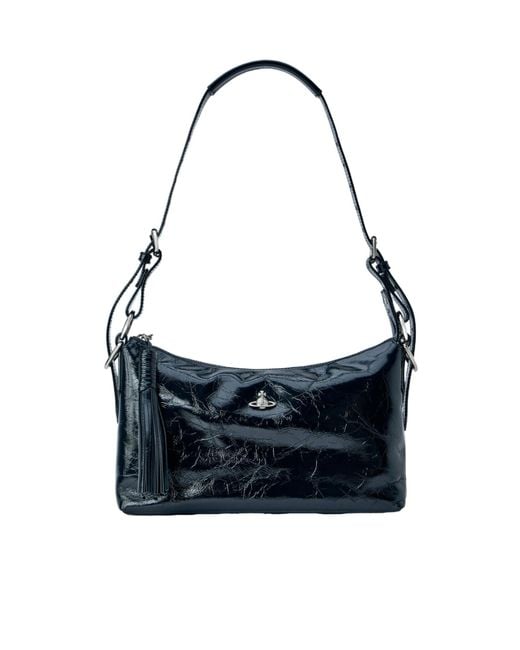 Vivienne Westwood Blue Emma Patent Shoulder Bag