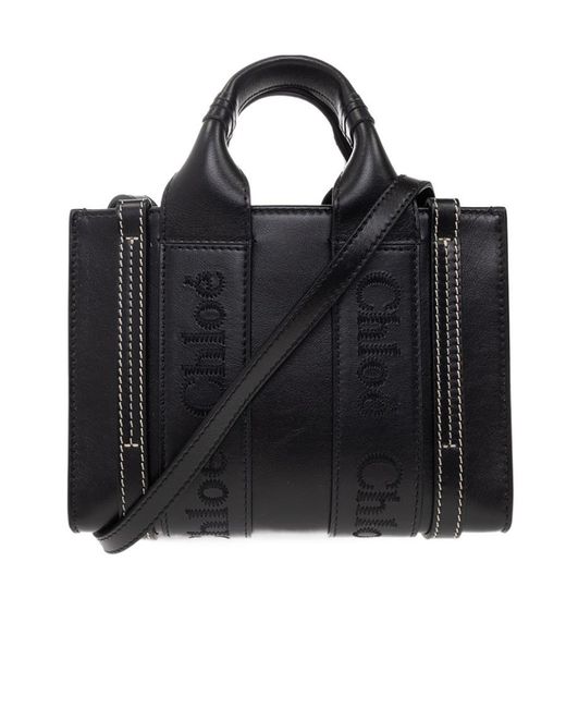 Chloé Black Chloé Woody Mini Tote Bag
