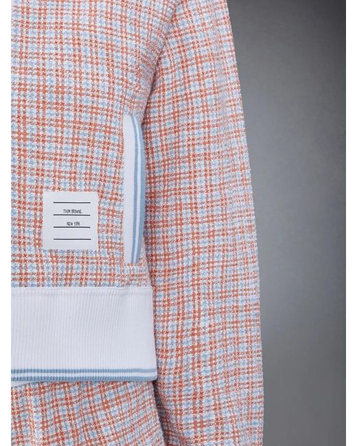 Thom Browne Pink Checked Tweed Cardigan