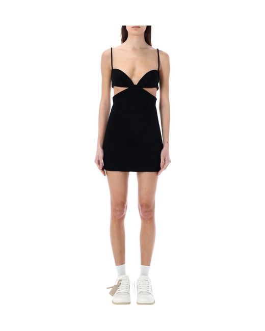 Off-White c/o Virgil Abloh Black Cut-Out Detailed Sleeveless Mini Dress