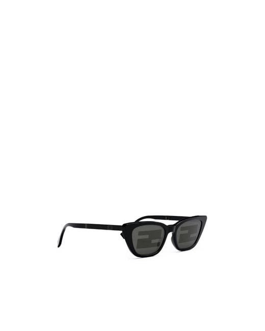 Fendi White Eyewear Cat-Eye Frame Sunglasses
