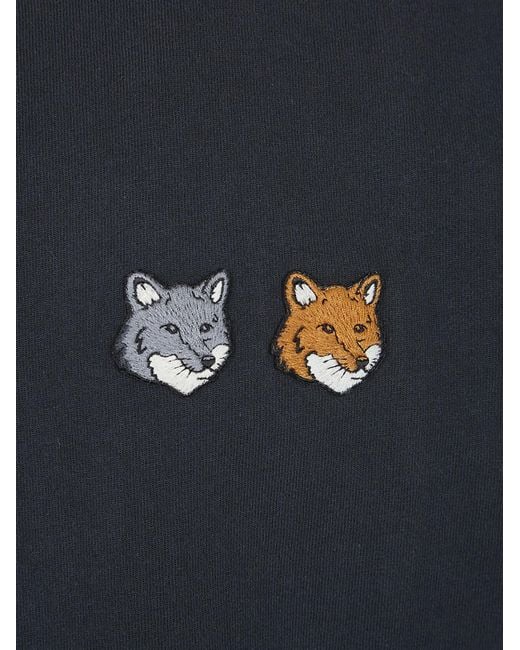 Maison Kitsuné Blue Maison Kitsuné Double Fox Head Comfort Tee-Shirt for men