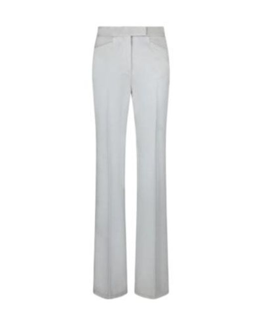 Tom Ford Gray Lustrous Barathea Tailored Tuxedo Wide Leg Pants
