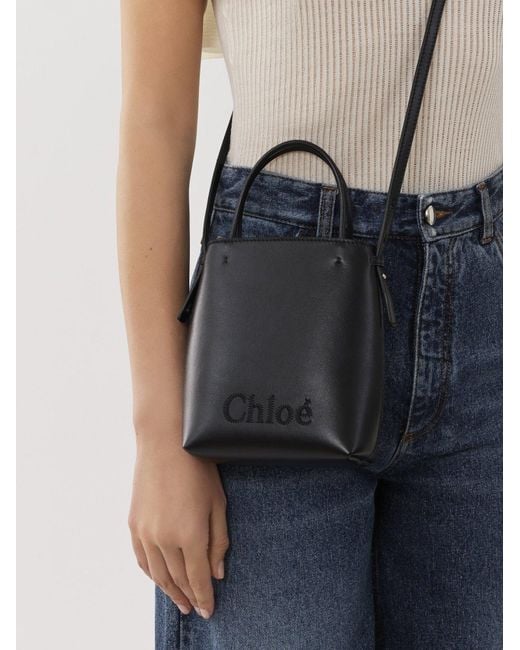 Chloé Black Chloé Sense Micro Tote Bag