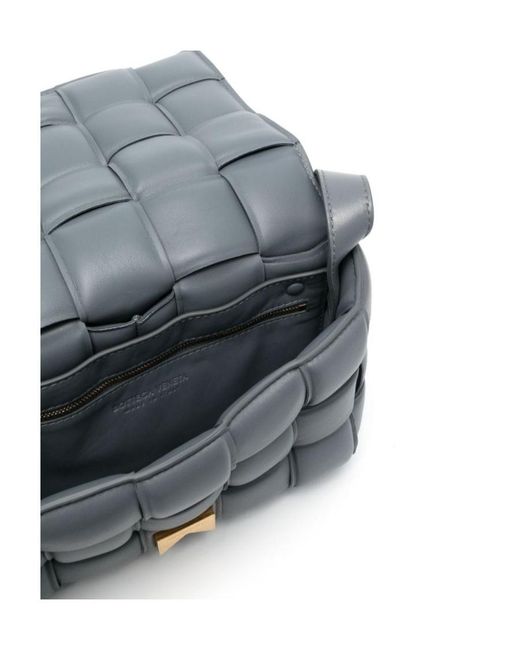 Bottega Veneta Gray Intrecciato-Design Crossbody Bag