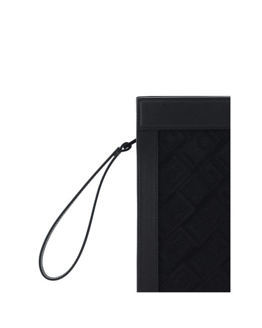 Ferragamo Black Ferragamo Jacquard Logo Printed Pouch for men