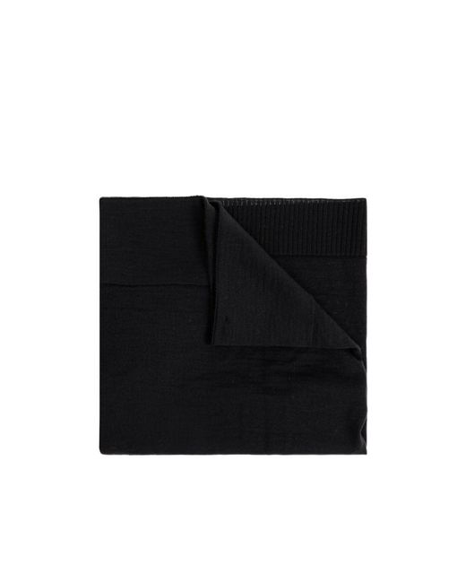 Lemaire Black Ribbed Knit Scarf