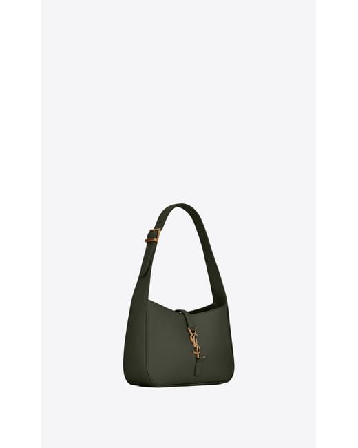 Saint Laurent Green Logo Plaque Zip-Up Shoulder Bag