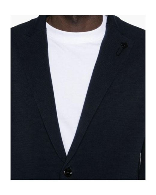 Lardini Black Textured Knitted Jacket for men