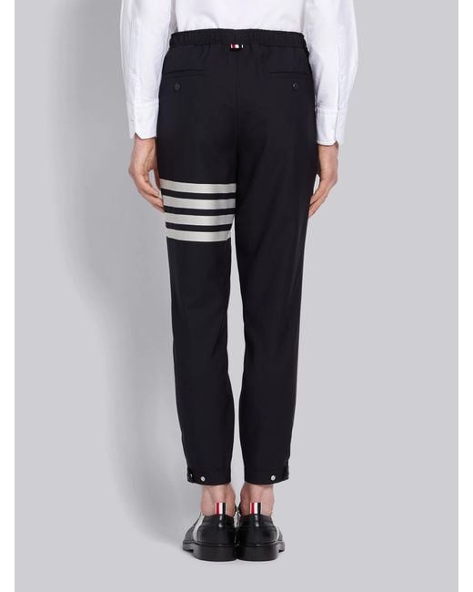 Thom Browne Black Plain Weave Suiting Track Pants for men