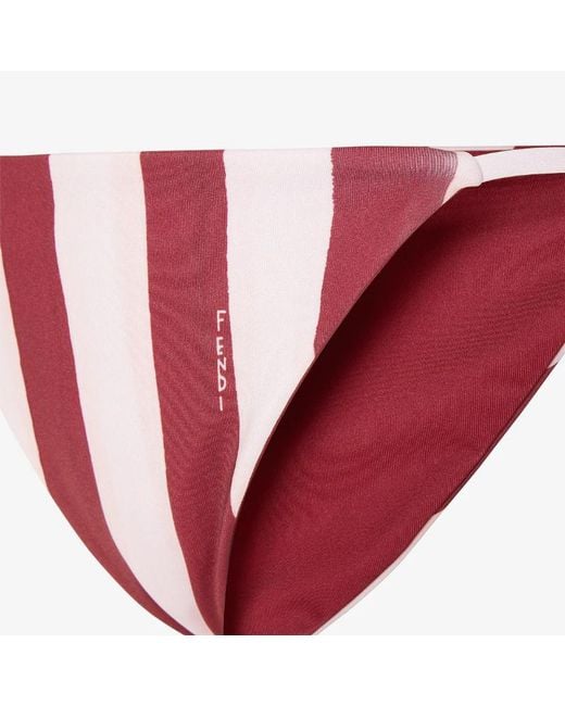Fendi Red Striped Side-Tie Bikini Bottoms