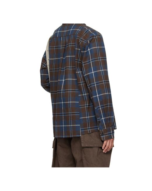 Sacai Blue Plaid Shirt for men