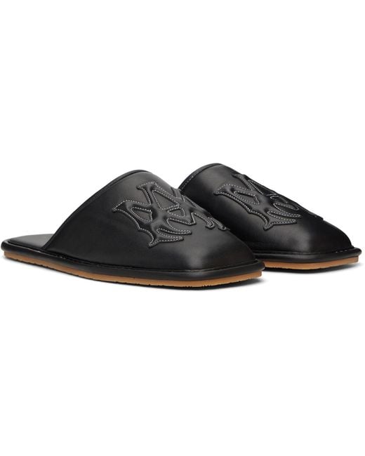 Amiri Brown Slip-On Slides for men