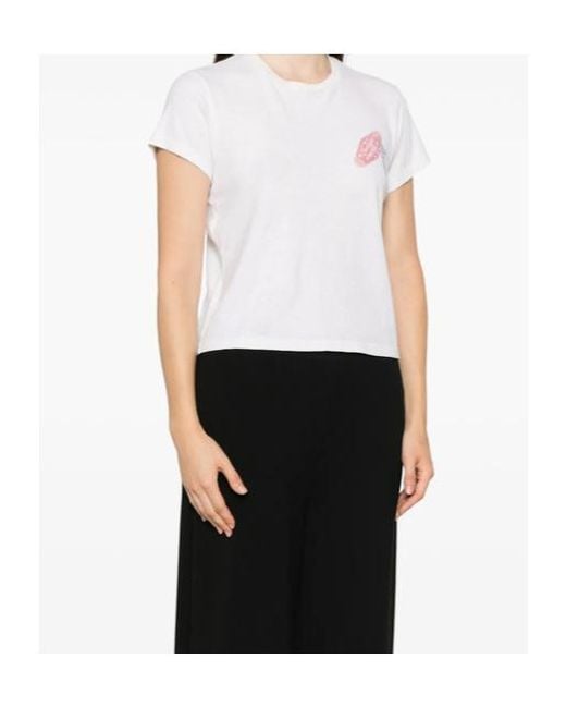 Re/done White Crew-Neck T-Shirt
