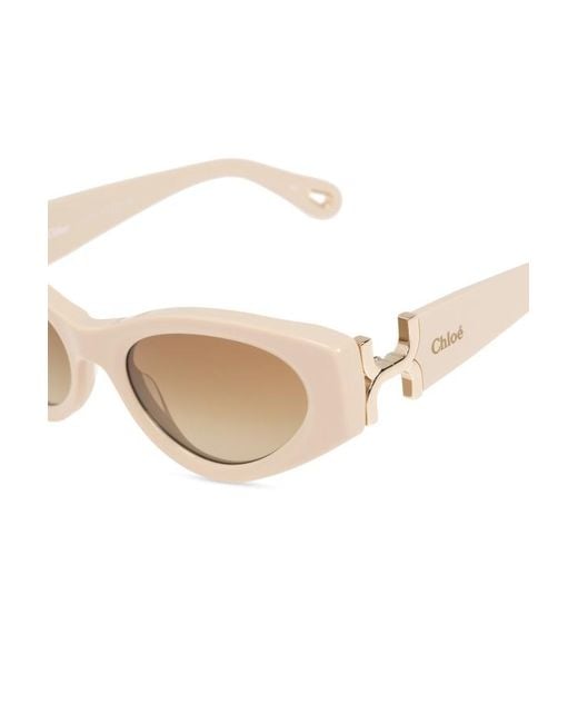 Chloé White Marcie Cat-Eye Sunglasses