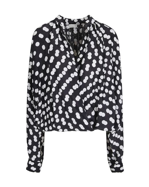 Dries Van Noten Black Polka Dot Printed Blouse
