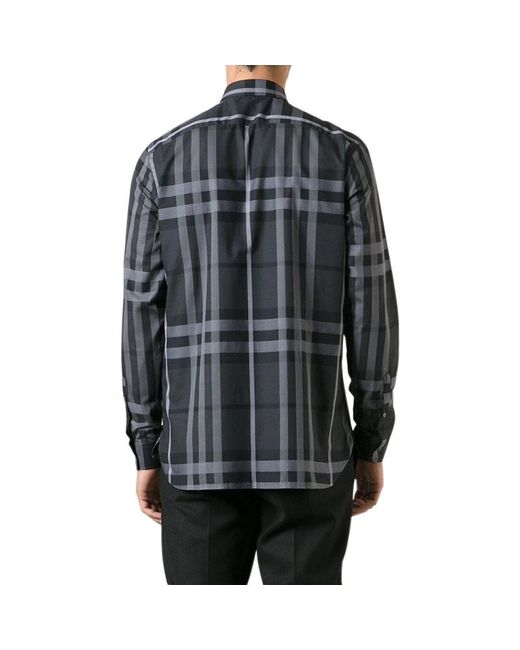 Burberry Black Checkered Detail Shirt for men
