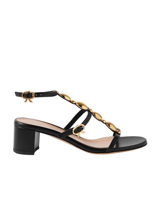 Gianvito Rossi Black Open-Toe High-Heeled Sandals