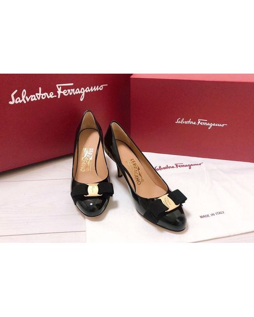 Ferragamo Black Bow High Heels