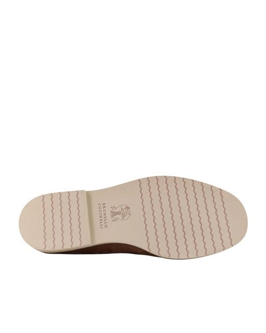 Brunello Cucinelli Brown Slip-On Flat Loafers for men