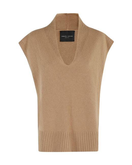 Roberto Collina Natural Merino V-Neck Slipover