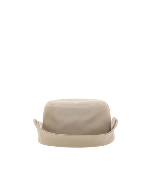 Thom Browne White 4-Bar Cotton Bucket Hat for men