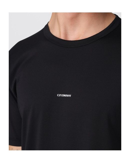 C P Company Black Gasato Short Sleeved Logo Jersey T-Shirt for men