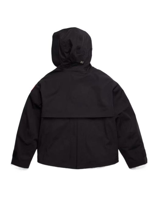 Canada Goose Blue Logo-Patch Hooded Jacket