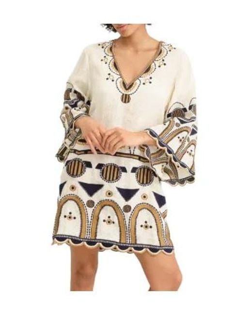 Eres Natural Medaillon Embroidered Midi Dress