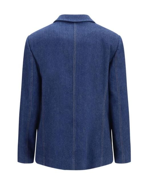 Giorgio Armani Blue Single-Breasted Denim Jacket