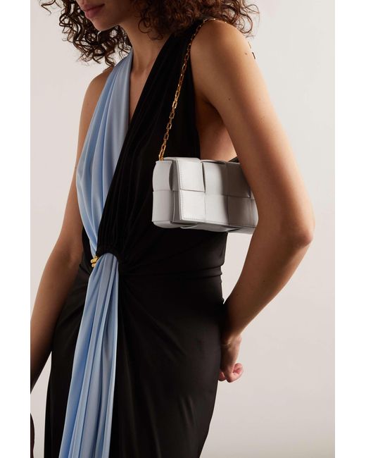 Bottega Veneta White Cassette Chain Shoulder Bag