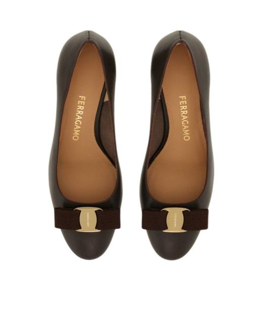 Ferragamo Brown Bow Pumps