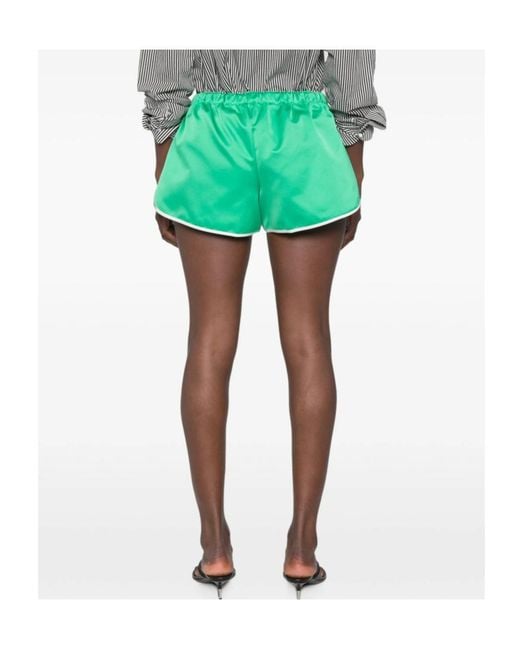Frankie Shop Green Elastic-Waist Shorts