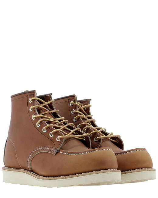 Red Wing Brown Classic Moc Lace-Up Boots for men