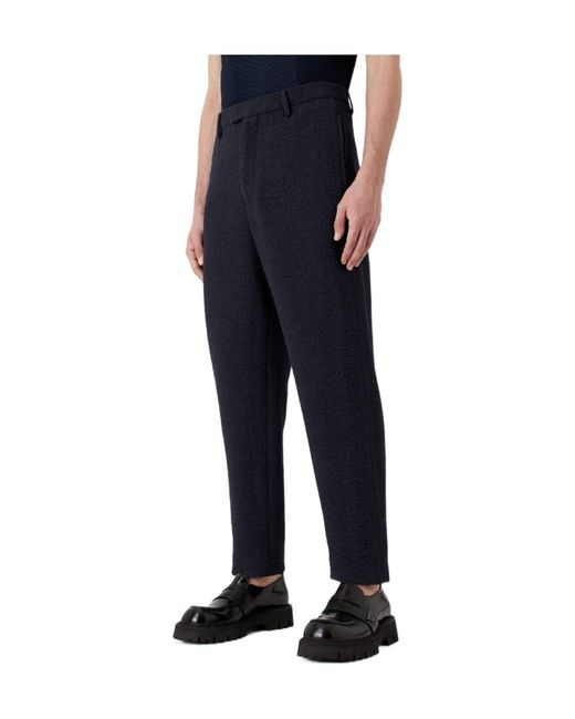 Emporio Armani Blue Cropped Trousers for men