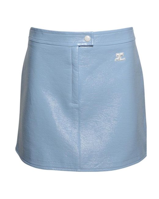 Courreges Blue Courrèges Reedition Logo Patch Mini Skirt