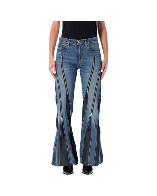 Junya Watanabe Blue Zip Detailed Jeans