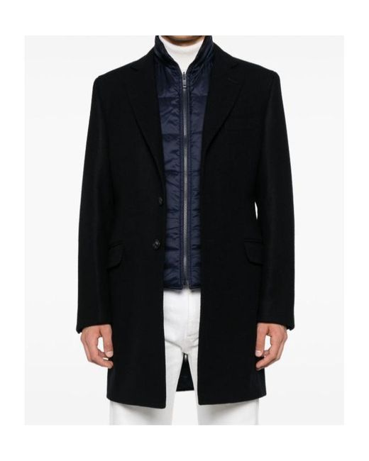 Fay Blue Single-Breasted Double Coat for men