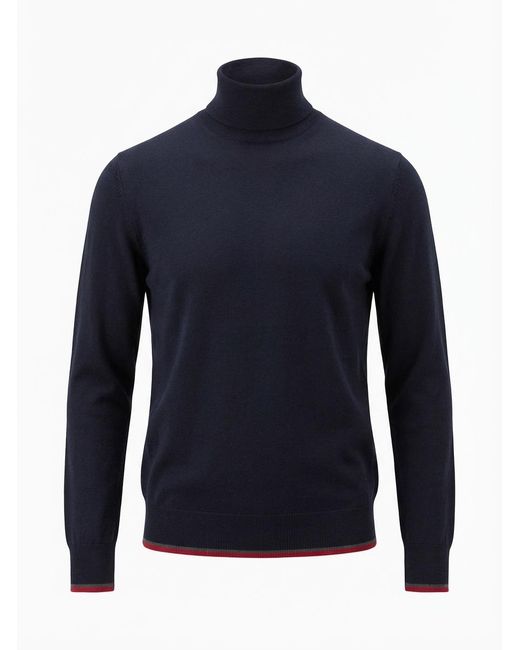 Gucci Blue Fine Knit Wool Turtleneck for men