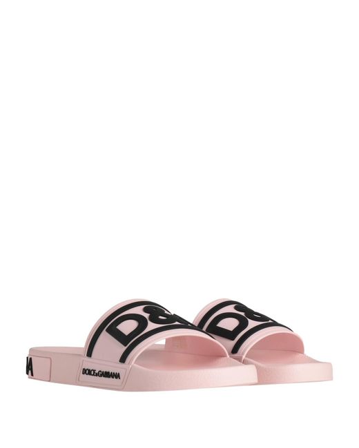Dolce & Gabbana Pink Pool Slides Sandals