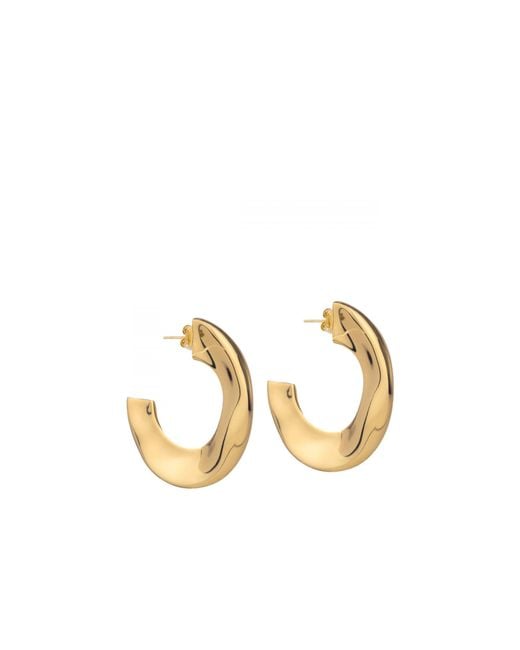 FEDERICA TOSI Metallic Mindy Curved Hoop Earrings