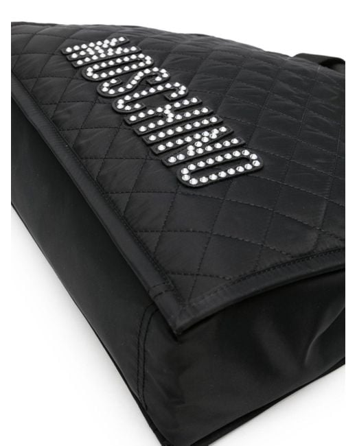 Moschino Black Logo Pattern Handbag
