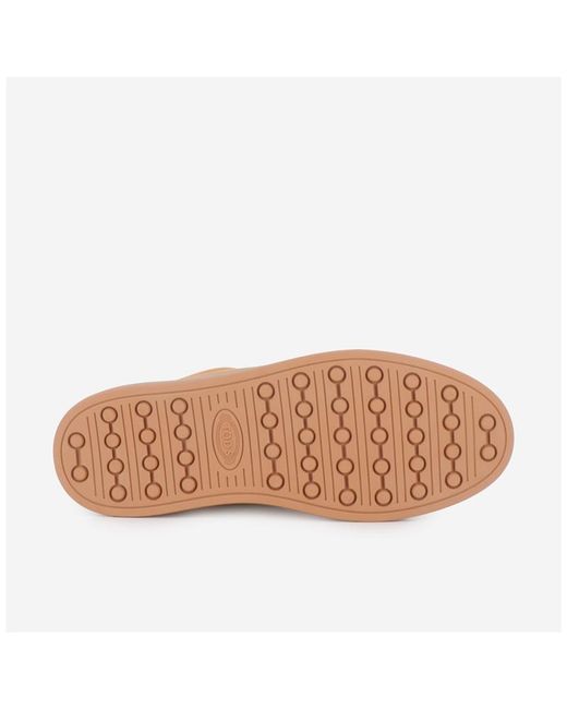 Tod's Brown Shearling Low-Top Sneakers