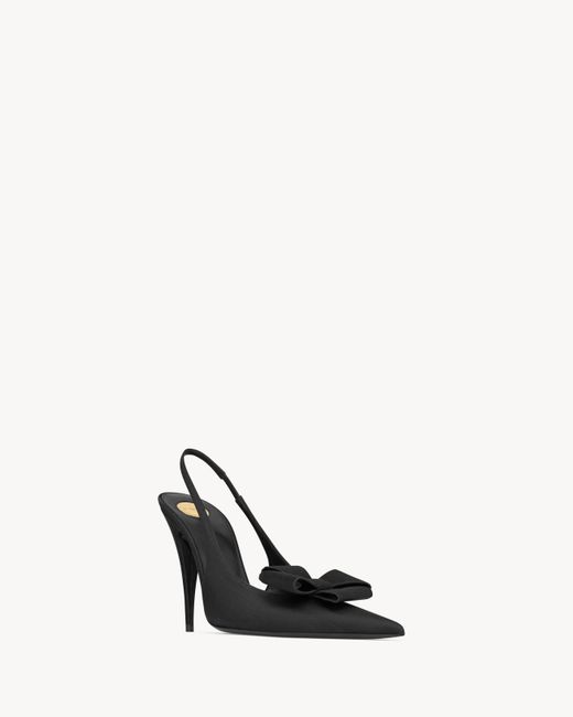 Saint Laurent White Tea Slingback Pumps