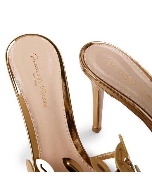 Gianvito Rossi Natural Solid Color Heeled Mules