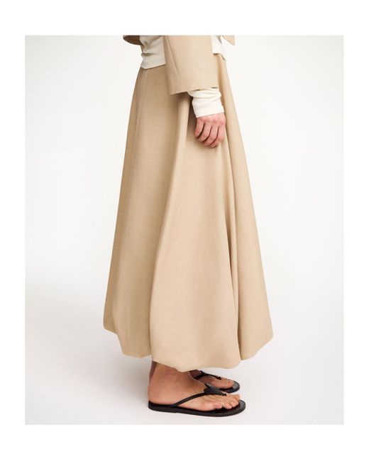 By Malene Birger Natural Aubrey Balloon-Hem Maxi Skirt