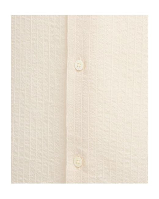 Ann Demeulemeester White Andre Tonal Striped Classic Shirt for men