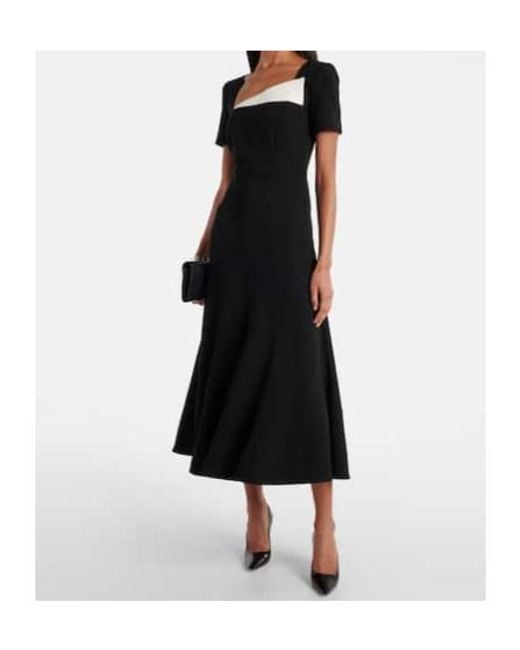 Roland Mouret Black Cady Midi Dress