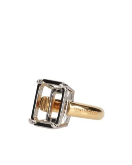 Balenciaga Metallic Frame Oval Ring